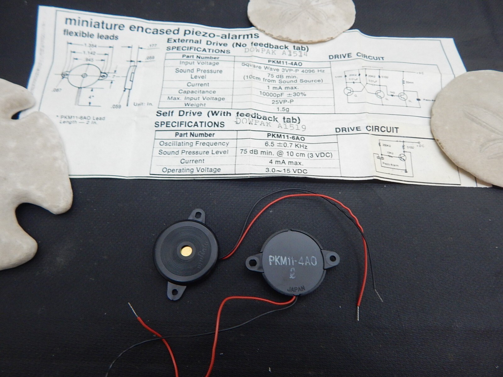 MURATA PKM11-4A0 PIEZO ALARM BUZZER - LOT OF 2 PIECES - USA SELLER FAST SHIPPING