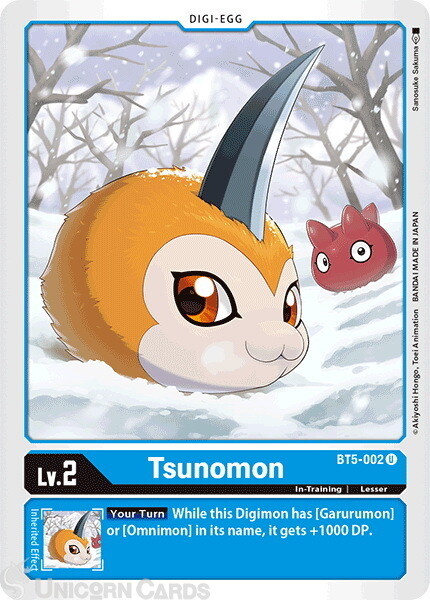 BT5-002 Tsunomon Uncommon Mint Digimon Card