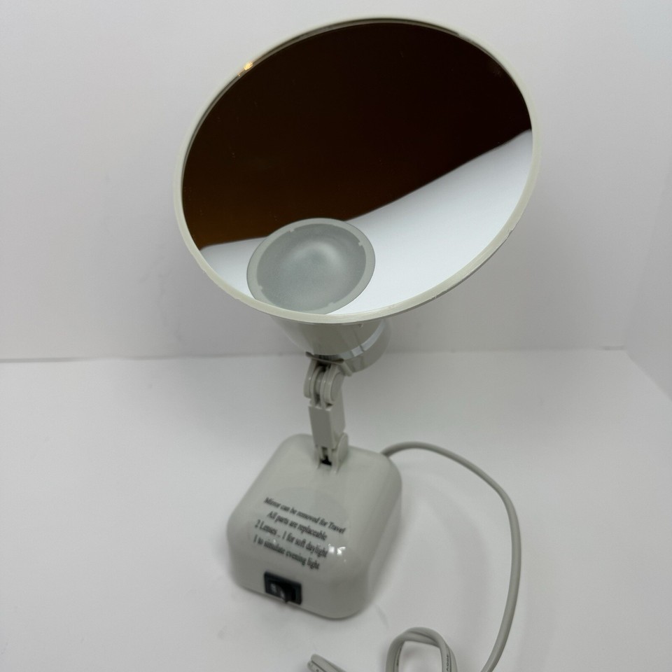 Vintage Floxite Adjustable Lighted 15X Magnifying Makeup Mirror