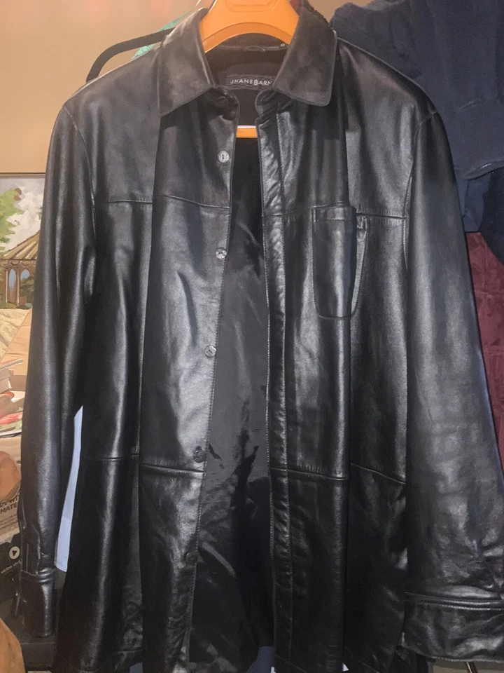 Jane Barnes 男式 3/4 长度皮大衣限量款式和尺寸, — 第 4/4 张图片