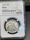 1941-S Walking Liberty Half Dollar MS-64 NGC