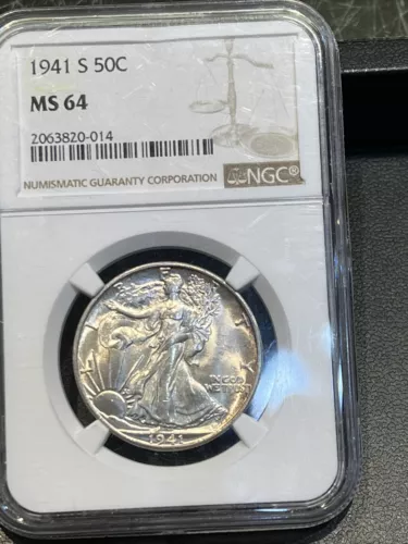 1941-S Walking Liberty Half Dollar MS-64 NGC