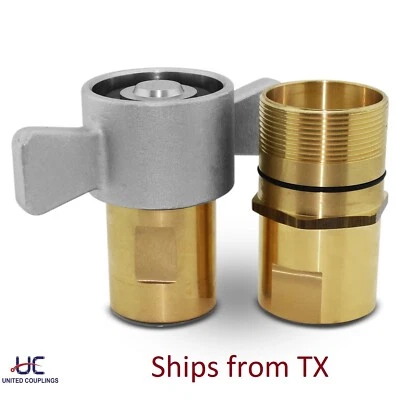 UNITED COUPLINGS 1/2 Inch Wet Line Wing Nut Hydraulic Screw Coupler / Coupling Set - NPT