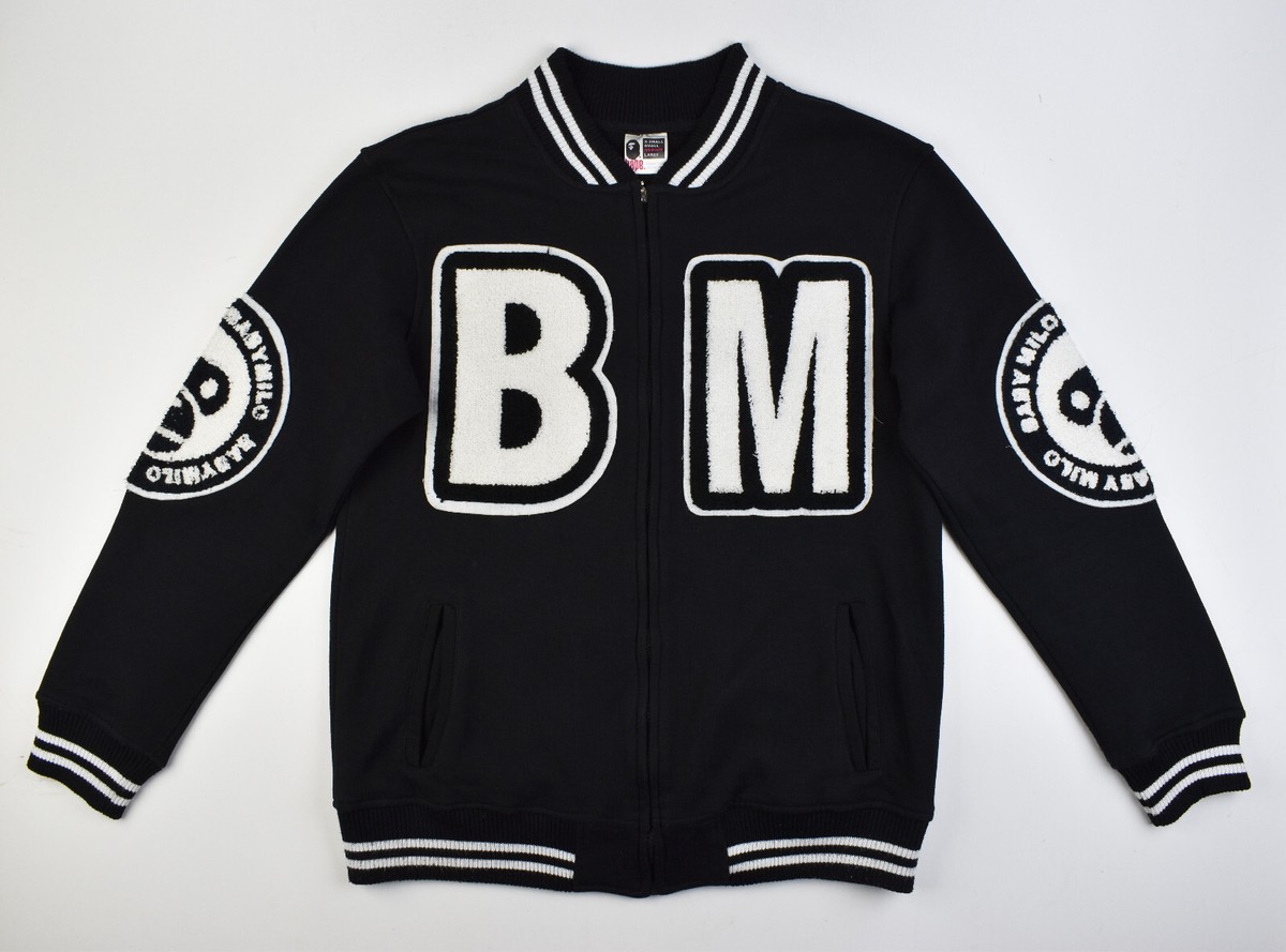 Bape Baby Milo Black Varsity Jacket Size M Made in Japan (DUTY