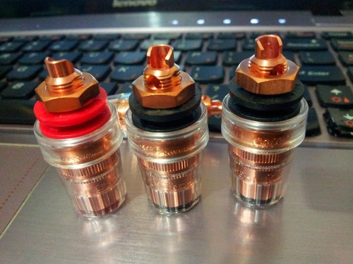 4x CMC Swiss Pure Copper Amplifier Speaker Terminal Binding Post - Picture 4 of 4