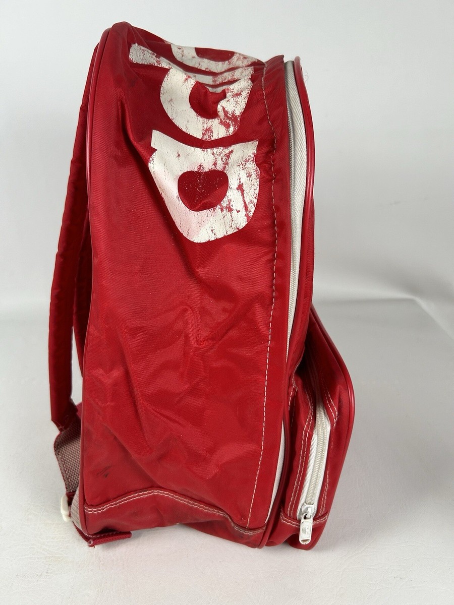 VTG 80s 90s Adidas Trefoil Logo Backpack Bag Red White