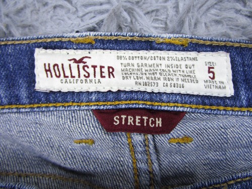 Hollister Shorts Damen 5 Stretch DIY Denim Jeans abgeschnittene Bündchen Jorts Sommer - Bild 6 von 8