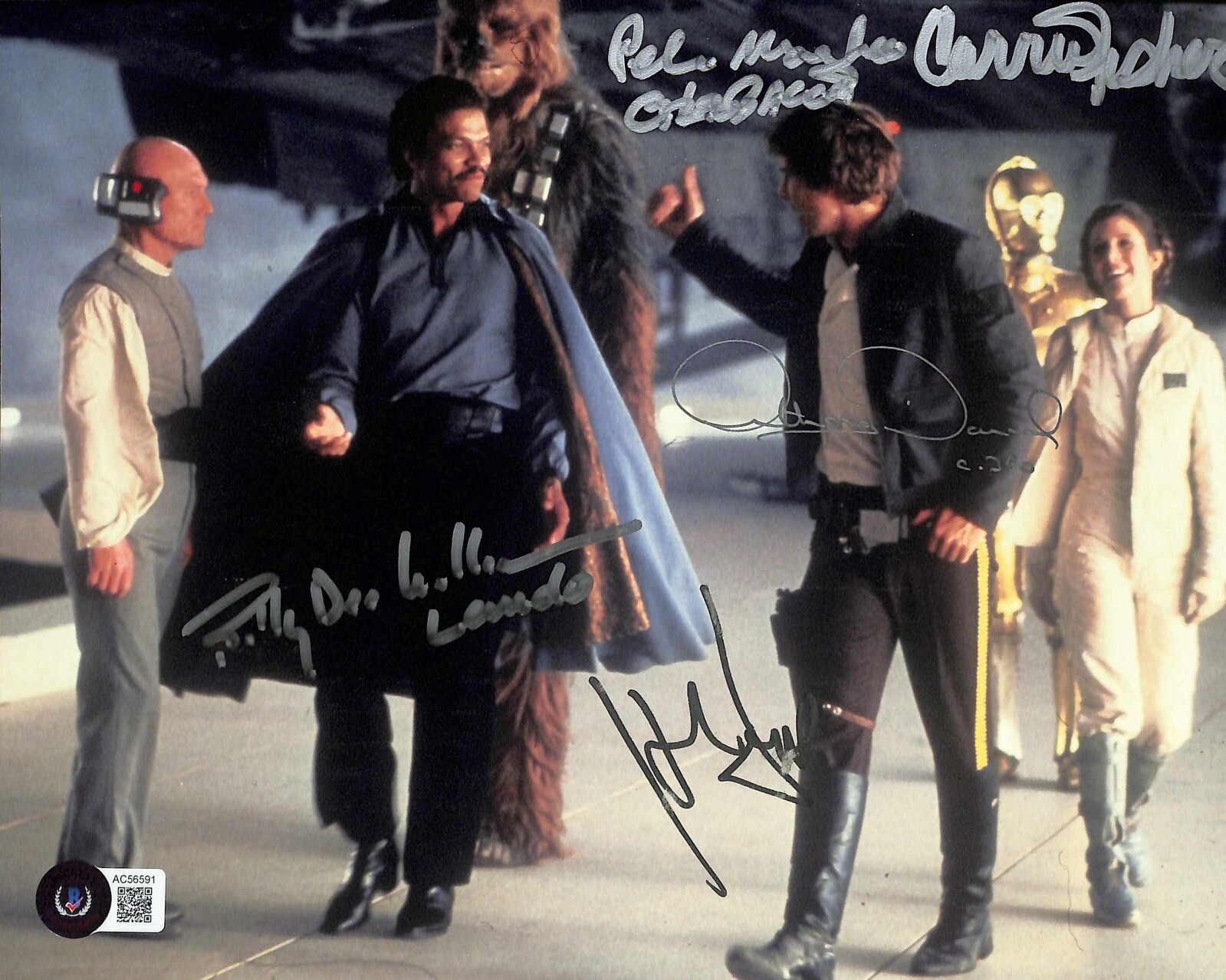 Star Wars The Empire Strikes Back Autographed Signed Star Wars ESB Cast 8x10 Photo 5x Ford Fisher Williams Daniels BECKETT LOA 