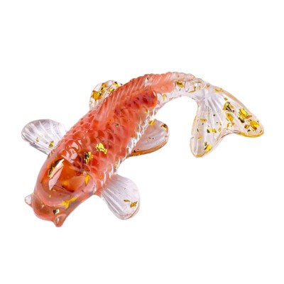 Natural Quartz Crystal Crushed Stone Drops Glue Koi Mini Lucky Fish Resin Decor