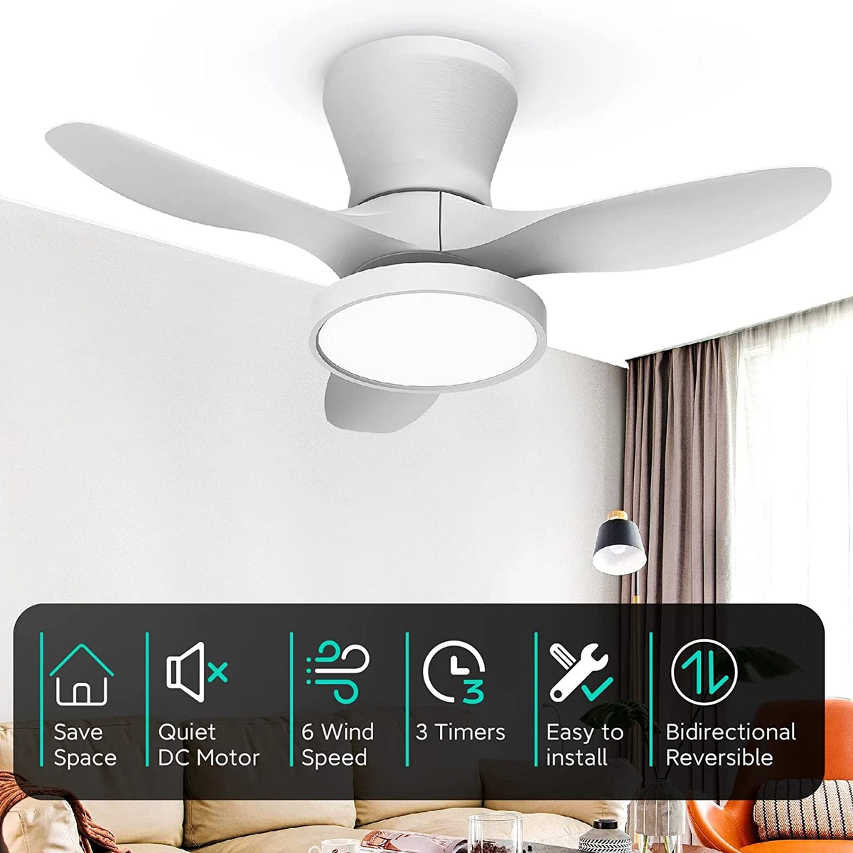 Dc Motor Ceiling Fan With Led Light Shelly Lighting