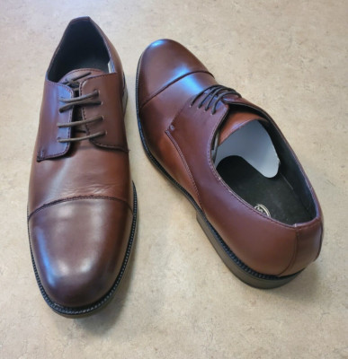 New Bass Men's Amber Brown Oxford Cap Toe Shoes Size11.5 M  EU 41.5 NEW