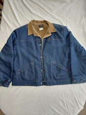 Wrangler Denim Jacket, Vintage, Faux Fur Lining, Size 48, Men's, USA Made