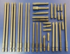LONG TORX BIT 33 PC SET ( MADE IN USA ) FOR SNAP ON, DEWALT IMPACT 1/4" DRIVERS!