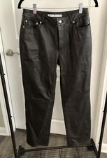 Vtg y2k 2000s Tommy Hilfiger Leather Pants Soft Brown Sz 4 x 29 Mid Rise