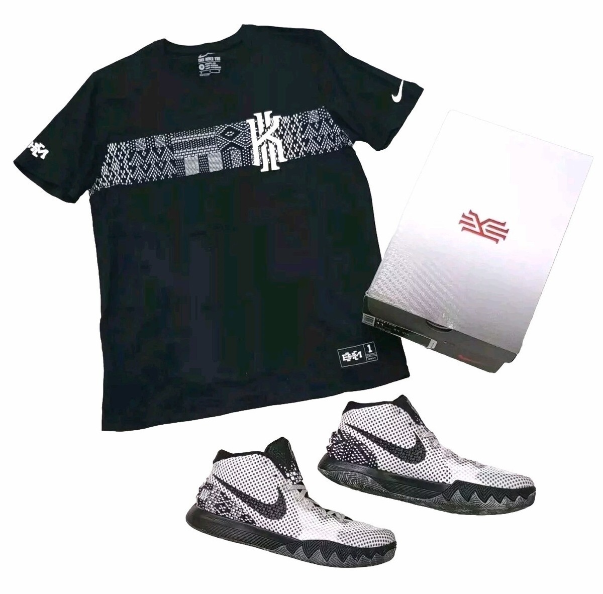 Nike Kyrie BHM 718820-100 Sz 11 Basketball Shoes EUC Black White - Main Image