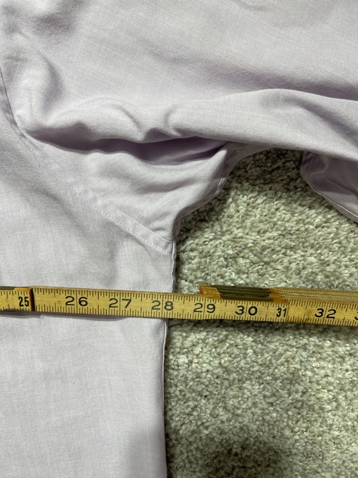 复古 Barrington 纽扣衬衫男式 18.5 34/35 紫色牛津 — 第 4/4 张图片