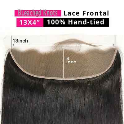 13x4 Lace Frontal Brazilian Human Hair 4x4 Lace Closures Only Bleached Knots