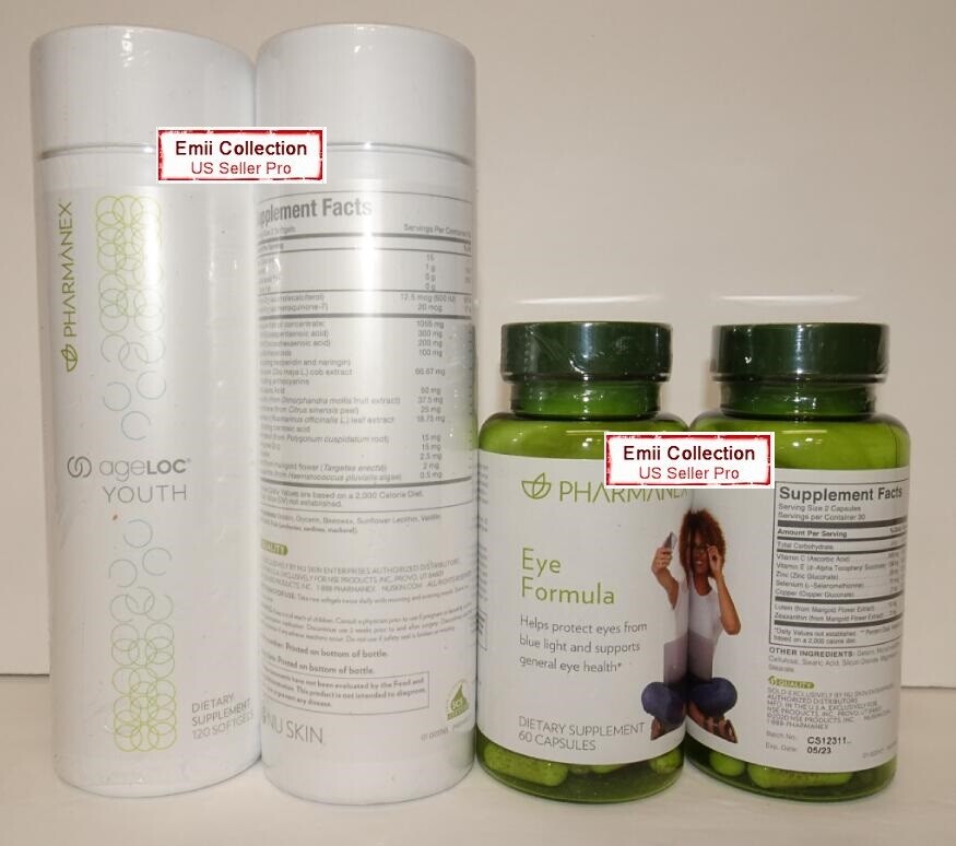 Nu Skin Nuskin Pharmanex ageLOC Youth 120 Caps & Eye Formula 60