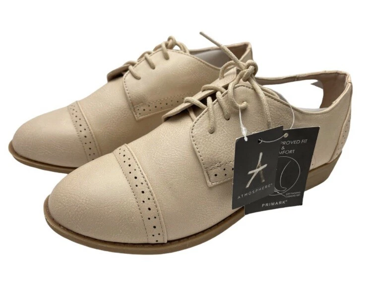 CLARKS Atmosphere Brogues scarpe Oxford da donna nude in ecopelle UK 5 EU 38