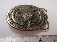 Bass Anglers Sportsman Society 20th Anniversary Belt Buckle Made in U.S.A. 1987