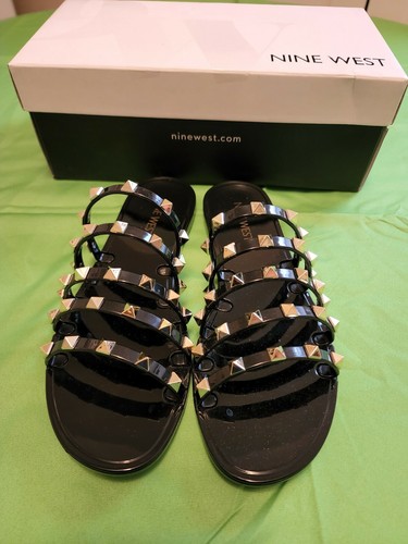 NINE WEST Women's Charli Flat Slide Sandals, Color Black, Size 5M, NEW...  194764322079 | eBay