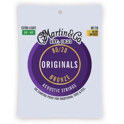 Martin M170 10-47 Extra Light Originals Acoustic Guitar Strings 1-3 Packs
