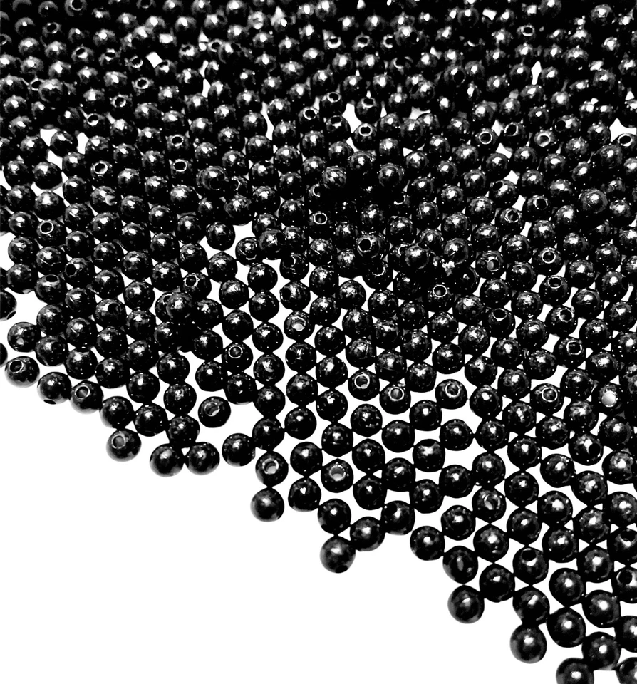 1000 pcs Small 4mm Black Acrylic Spacer Beads - Image 2 of 4