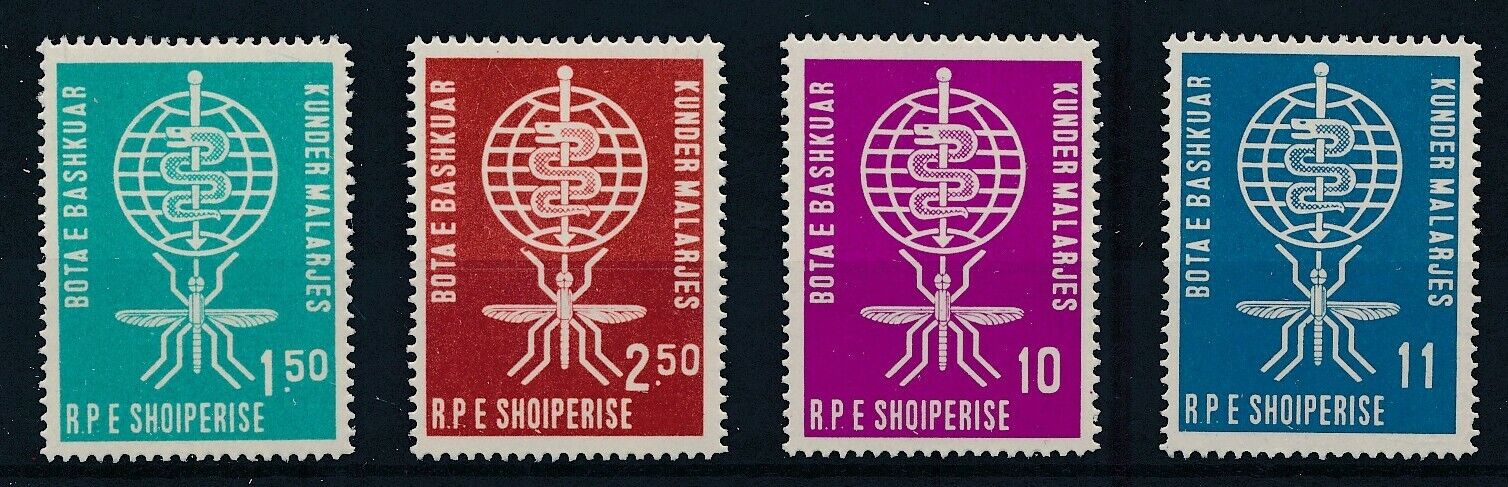 353886 Albania Fort Worth Mall 1962 NEW insect good very MNH stamps set fine
