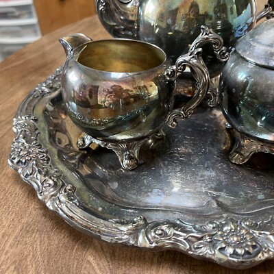 【FB Rogers】 Baroque カクテルトレー / ドリンクトレー Antique FB Rogers Silver Co GEORGETOWN Silver Plate Handled