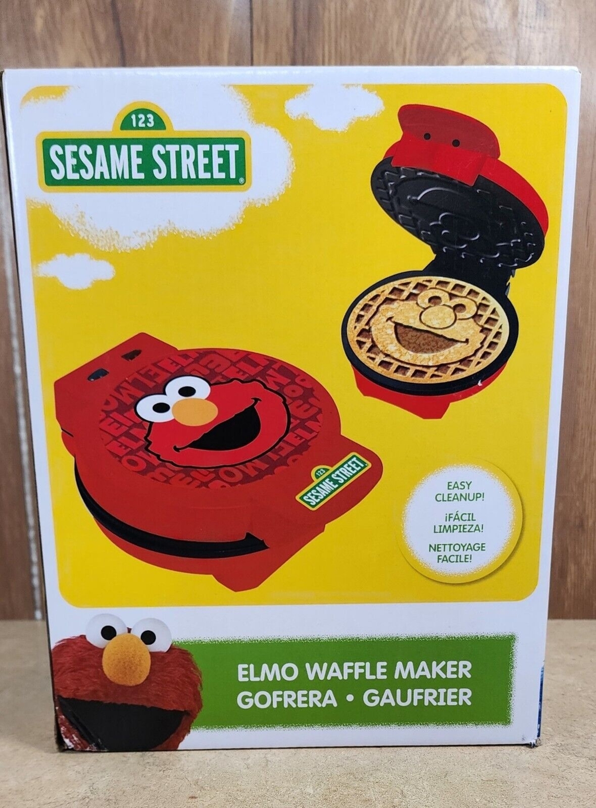 Sesame Street Elmo Red Round Non-Stick Waffle Maker by Uncanny Brands-image
