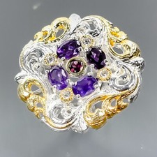 Natural Amethyst Ring 925 Sterling Silver Size 7 /B-R3111