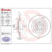 2x Bremsscheibe BREMBO 08N41011 passend für FORD FORD USA
