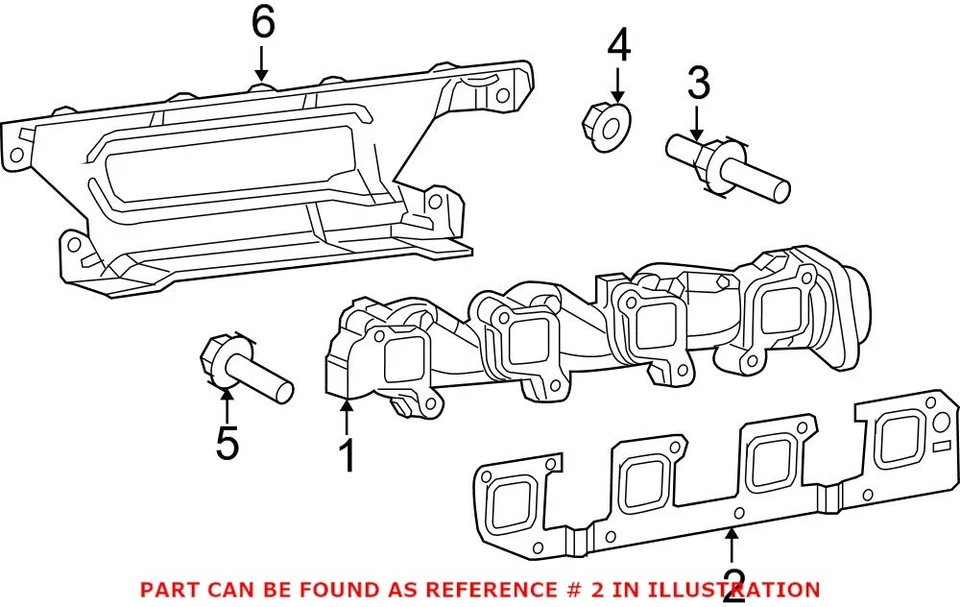 Junta colector de escape derecho pasajero Mopar original OEM para Chrysler Aspen Foto 2 de 2