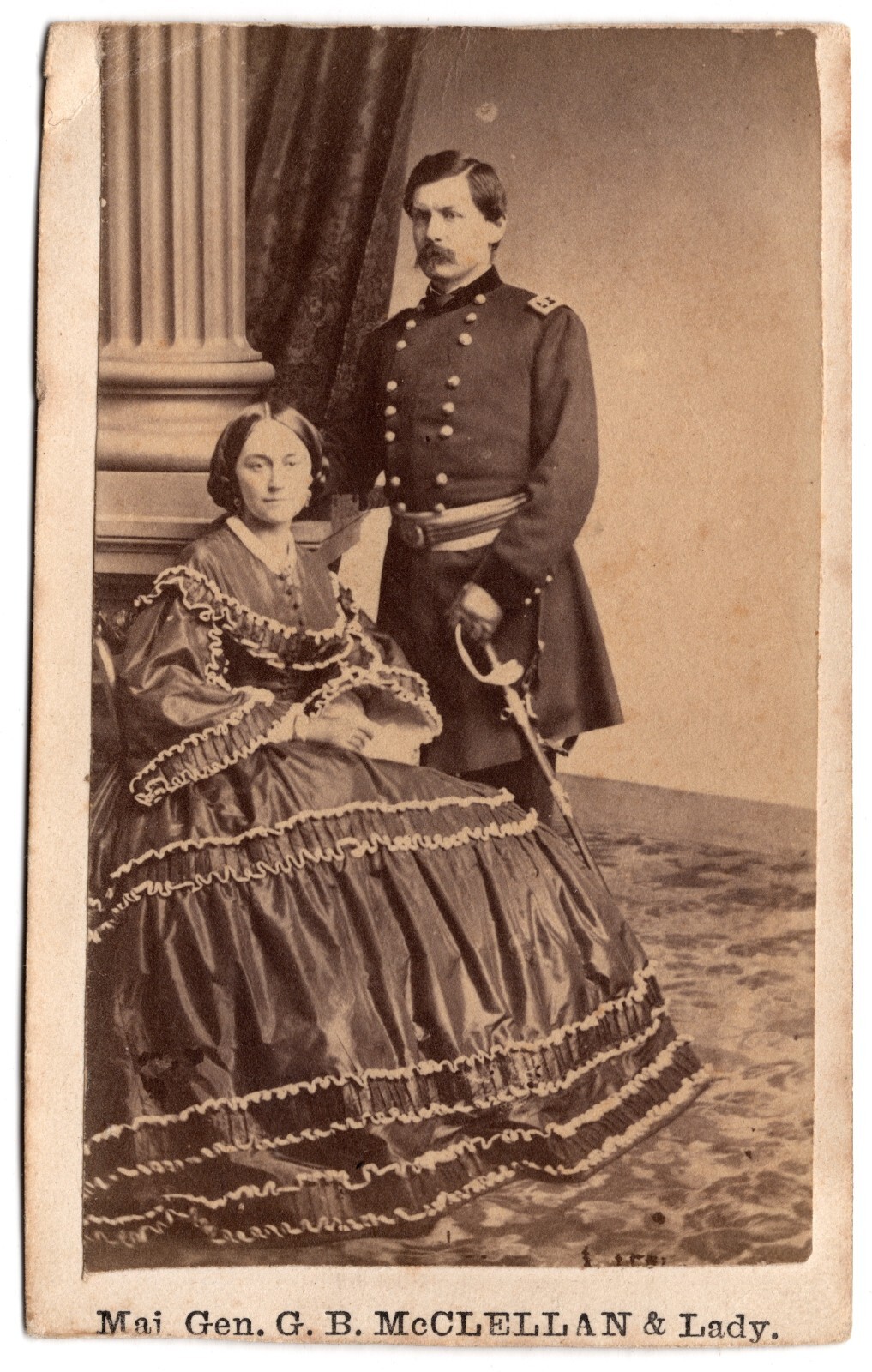 CDV c1860s GEORGE B. McCLELLAN & LADY CIVIL WAR GENERAL R.W. ADDIS WASHINGTON DC