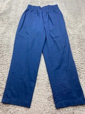 Vtg Sears Pants Women Large Navy Blue High Rise Pull On Relaxed Trousers 70s-80s
