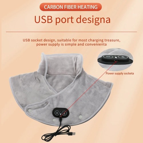 Electric Heating Neck Shoulder Pad USB Massager Pain Relief Warm Back Wrap - Picture 7 of 10