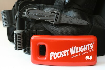 Pocket Weights Scuba Weight 6lb Single. Free USPS Priority Shipping.