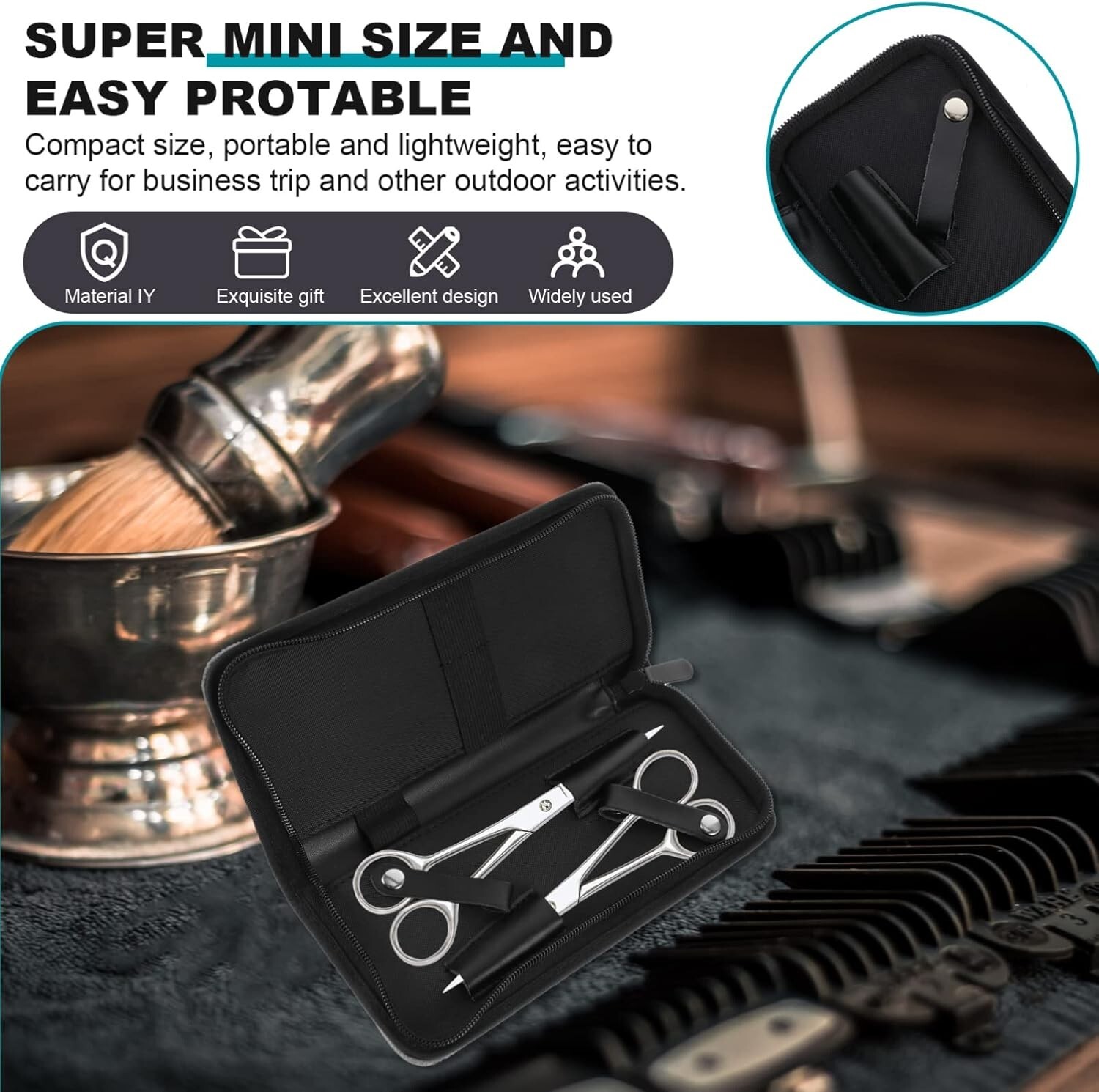 Scissor Cases for Hairstylists PU Hairdresser Pouch Shear Storage Salon Zippe...