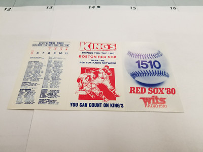 Boston Red Sox 1980 Pocket Schedule - WITS/King's | eBay