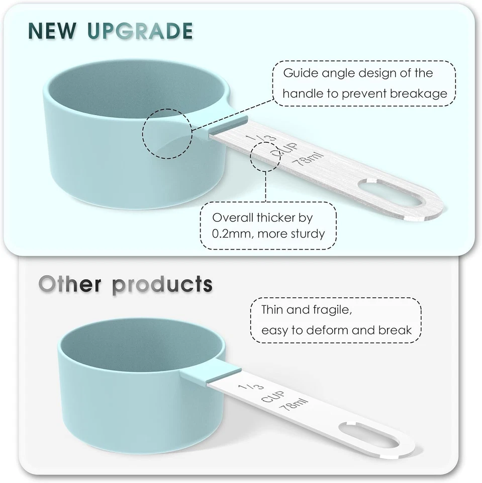 Juego de tazas y cucharas medidoras, tazas y cucharas apilables, tazas medidoras de anidación con Foto 2 de 4