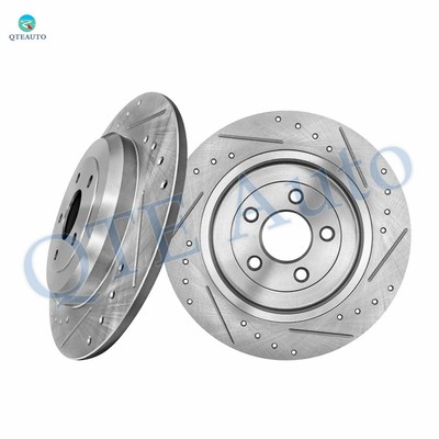 Rear Drilled Slotted Brake Disc Rotors 330mm For 2011-2019 Ford Explorer