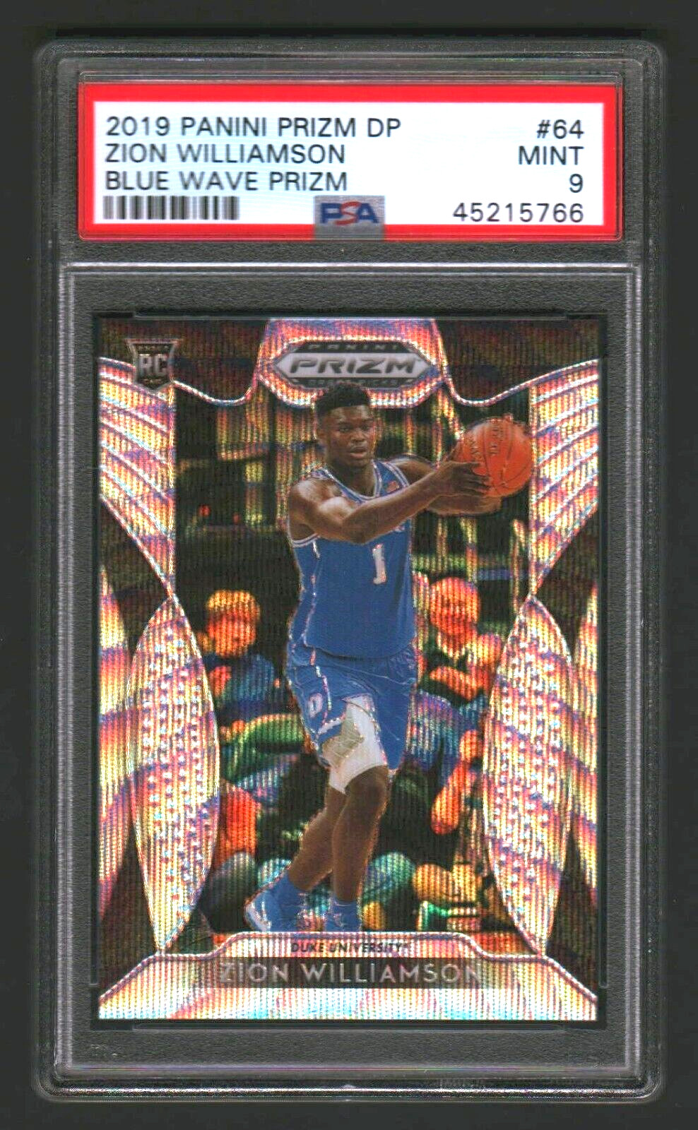 ZION WILLIAMSON 2019 PRIZM DP RC #64 BLUE WAVE PRIZM #292/299! PSA 9 MINT! DUKE