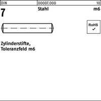 25Er Pack(Stk) 000007000000160045 Zylinderstift Din 7 16 M6 X 45 Stahl
