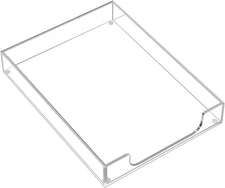 Maxgear Acrylic Letter Tray, Clear Desk Organizer for Papers, Documents, Magazin