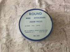 Joseph K. Straus Round Wood Jigsaw Puzzle CRITICS 325 pcs Vintage