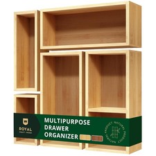 Bamboo Drawer Organizer Set - 5-Piece Storage Trays