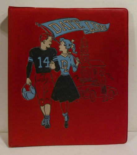 Teen Time Inc Red Vinyl Date Line Loose Leaf 3-Ring Binder 1950s/1960s?