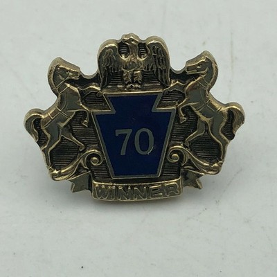 Winner ''70'' Lapel Pin Keystone Logo Pennsylvania Horse Eagle Vintage Unsure Help