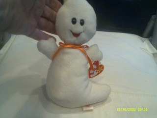 Vtg. Ty Beanie Baby Spooky the Ghost sty 4090 DOB 10/31/1995 org tags