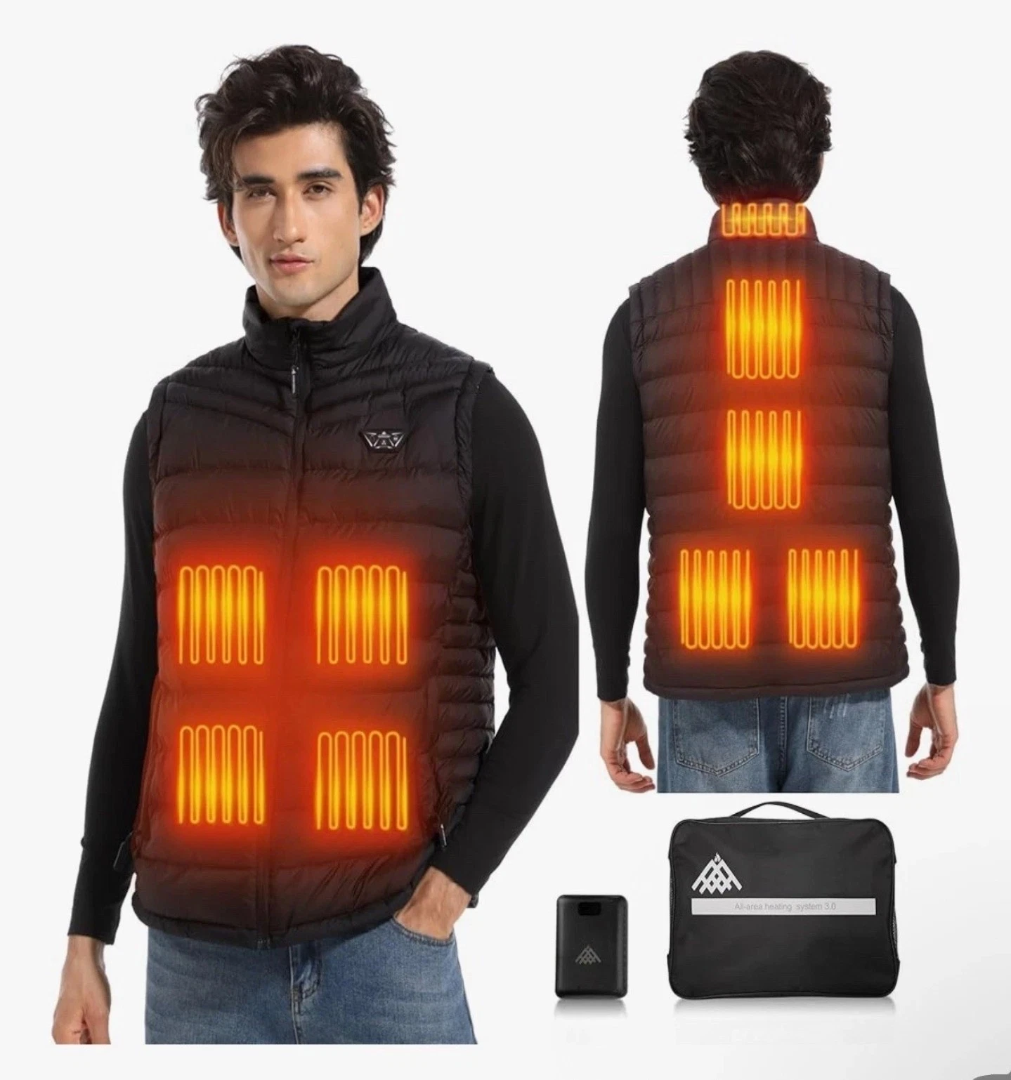 PIFMYSEDOL Men’s Heated Jacket with Battery Pack | Black | Large New With Tags